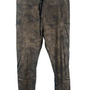 ZYIA Luxe Copper Pocket Drawstring Leggings 7/8” Size 12